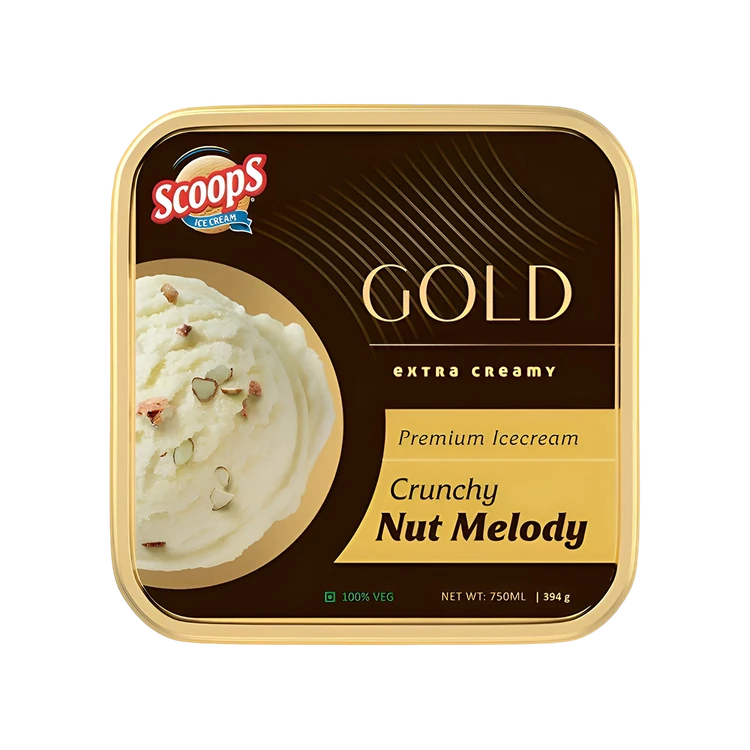 Scoops Ice Cream Gold Crunchy Nut Melody Ice Cream Tub