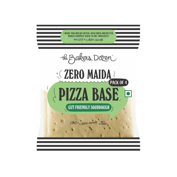 The Baker's Dozen Zero Maida Pizza Base Sourdough Bread, Whole Wheat