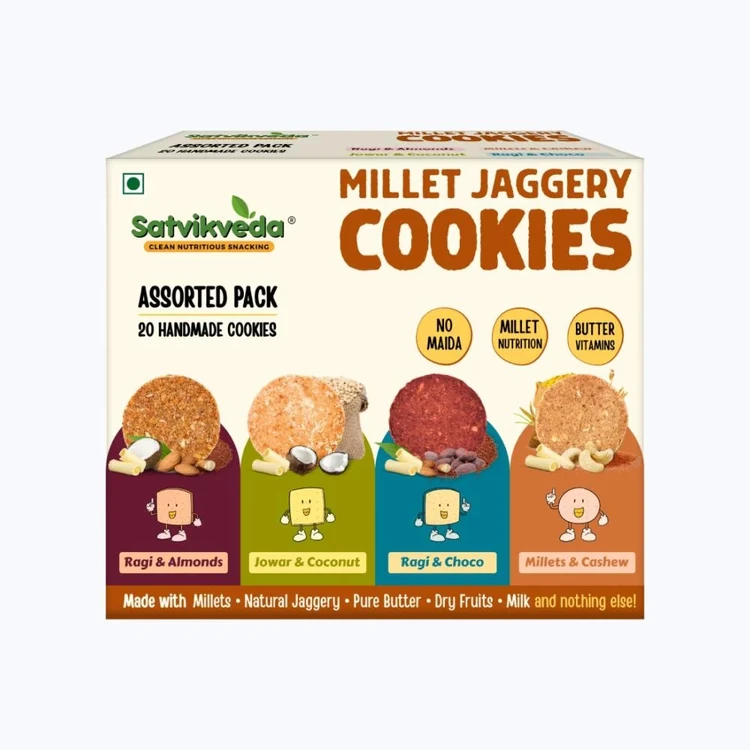 Satvikveda Millet Jaggery Assorted Cookies Biscuits