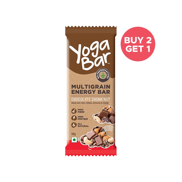 Yoga Bar Chocolate Chunk Nut Multigrain Energy Bar (35 g) - Buy 2 Get 1 Free