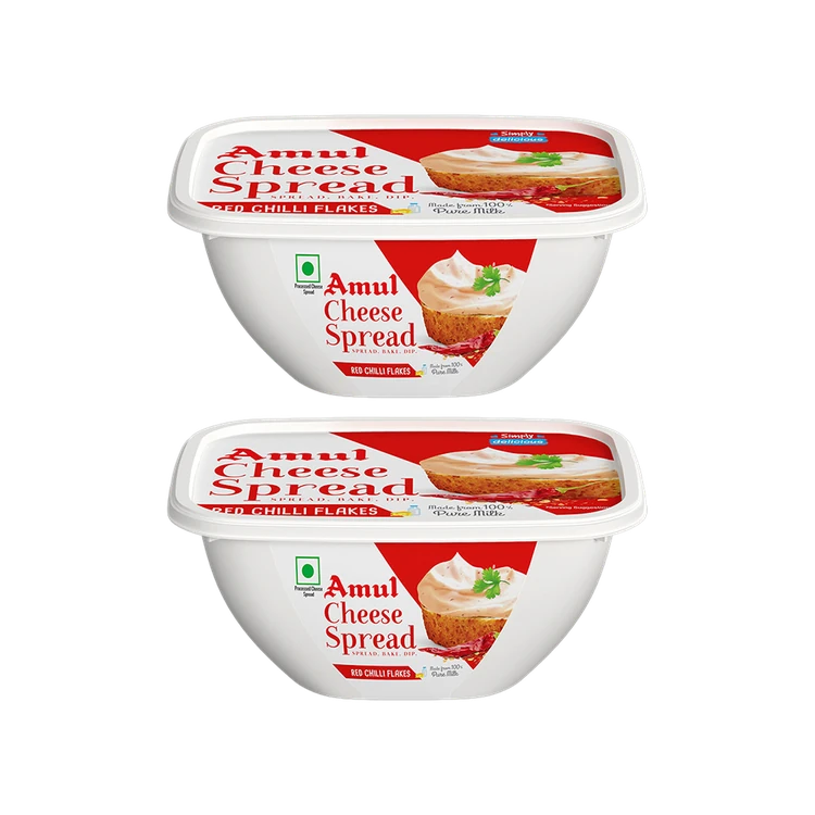 Amul Red Chilli Flakes Cheese Spread - Pack of 2