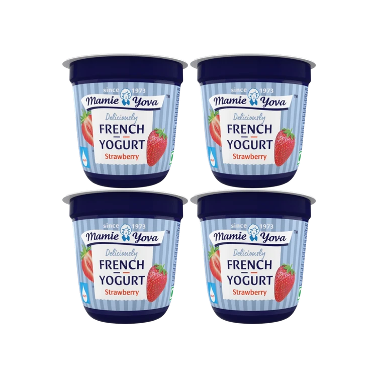 Mamie Yova French Fruit Yogurt -Strawberry - Pack of 4