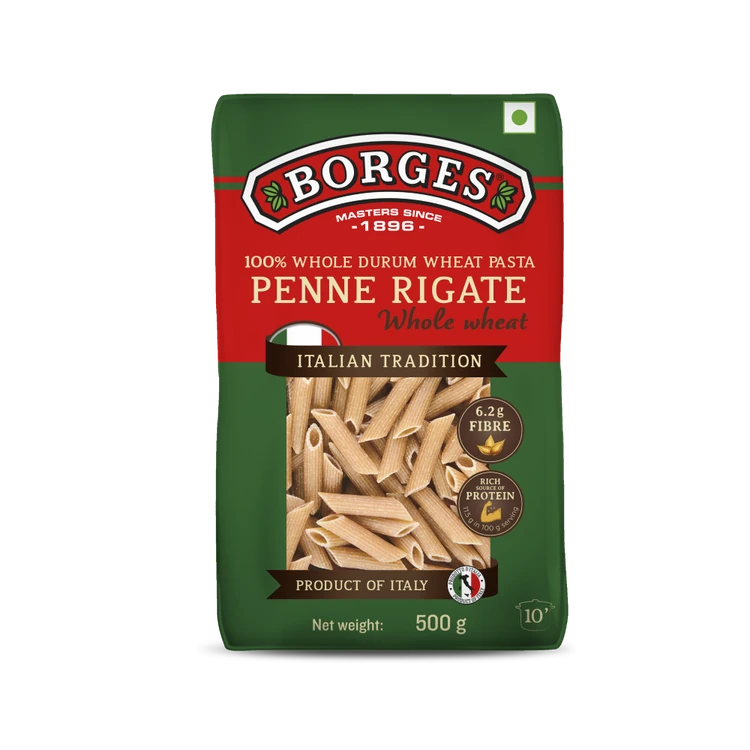 Borges Penne Rigate Whole Wheat Pasta