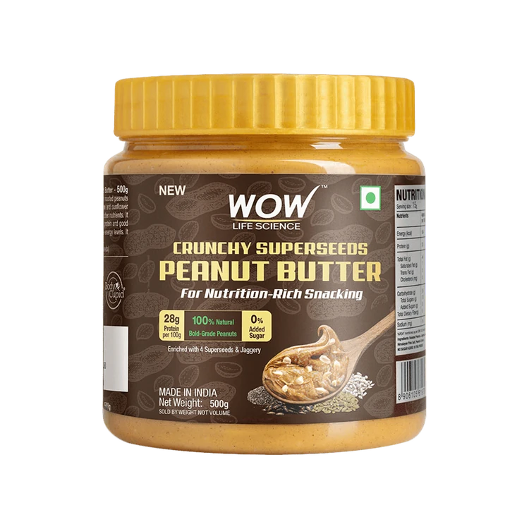 WOW Life Science Superseeds Crunchy Peanut Butter