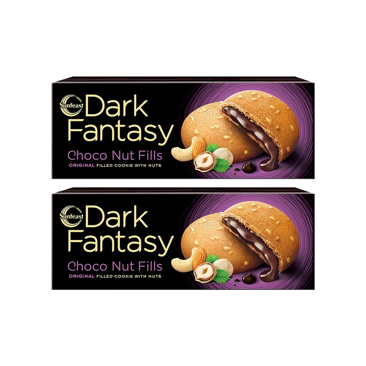 Sunfeast Dark Fantasy Choco Nut Fills Cookies - Pack of 2
