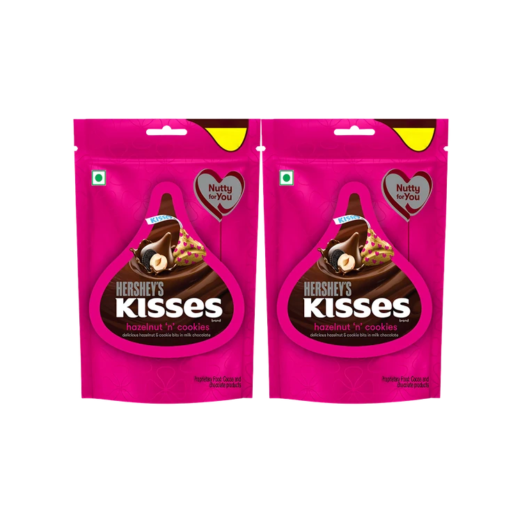 Hershey's Kisses Hazelnut n Cookies Milk Chocolate Pack - Pack of 2