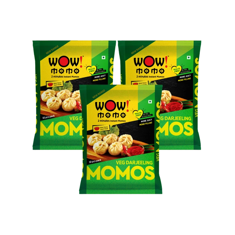 Wow! Momo Veg Darjeeling Momos (Frozen) - Pack of 3