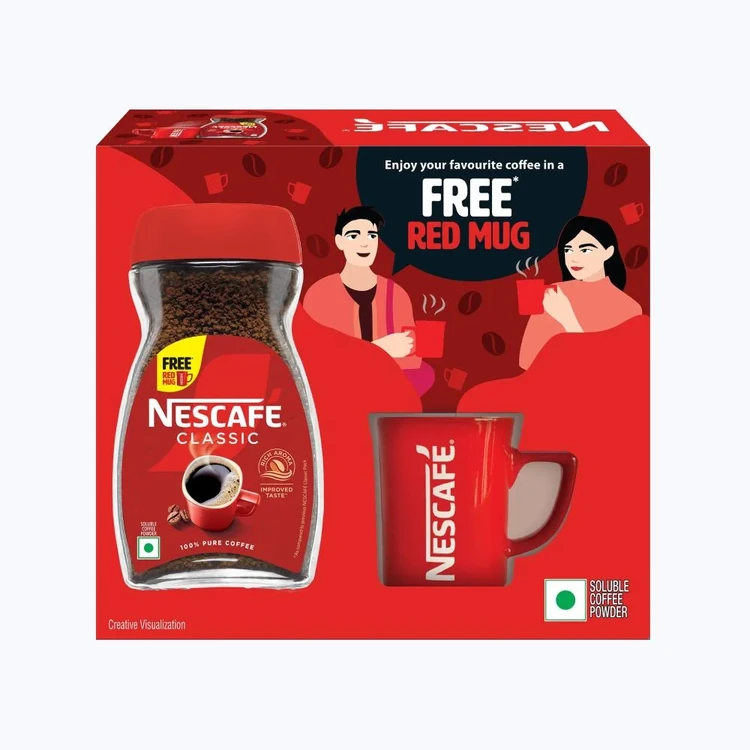 Nescafe Classic Instant Coffee Powder - Free Red Mug