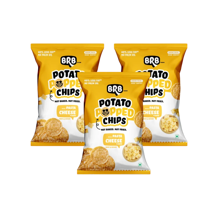 BRB Potato Popped Chips (Pasta Cheese Flavour) - Pack of 3