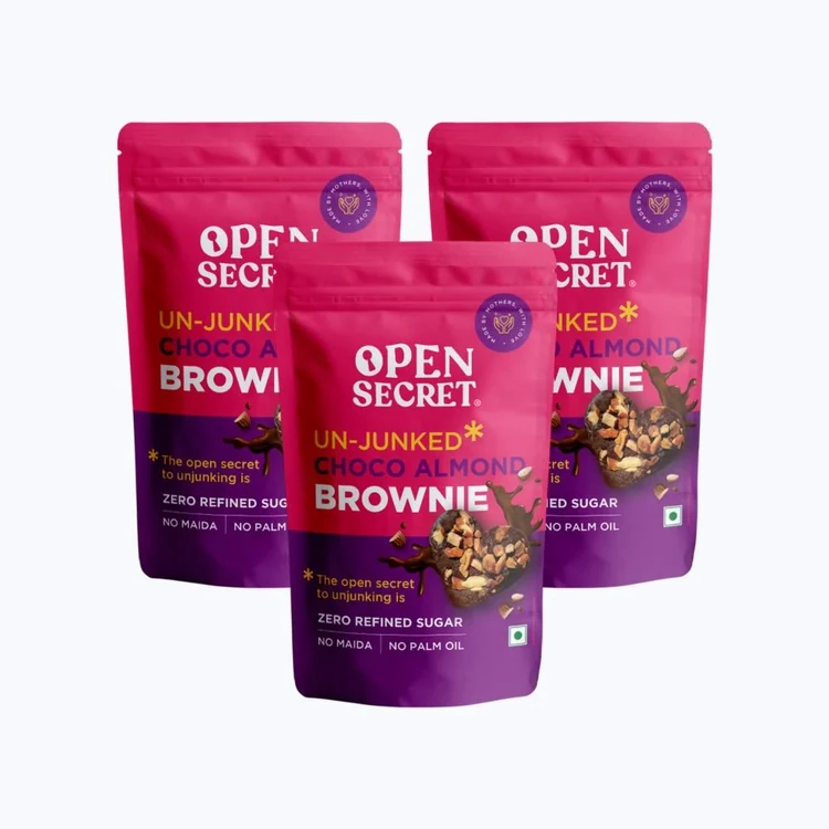 Open Secret Zero Maida Chocolate Brownie (Eggless) - Pack of 3