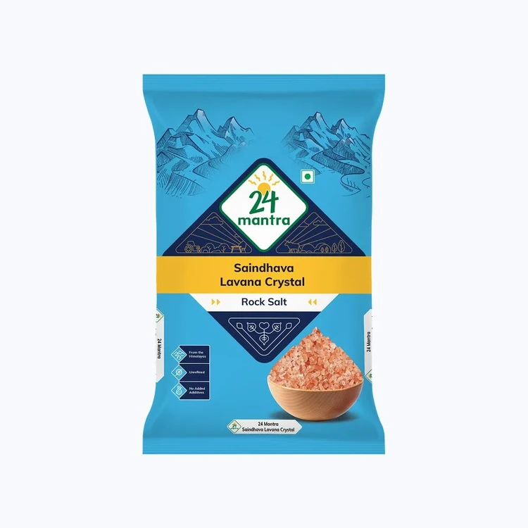 24 Mantra Organic Himalayan Crystal Rock Salt (Sendha Namak)
