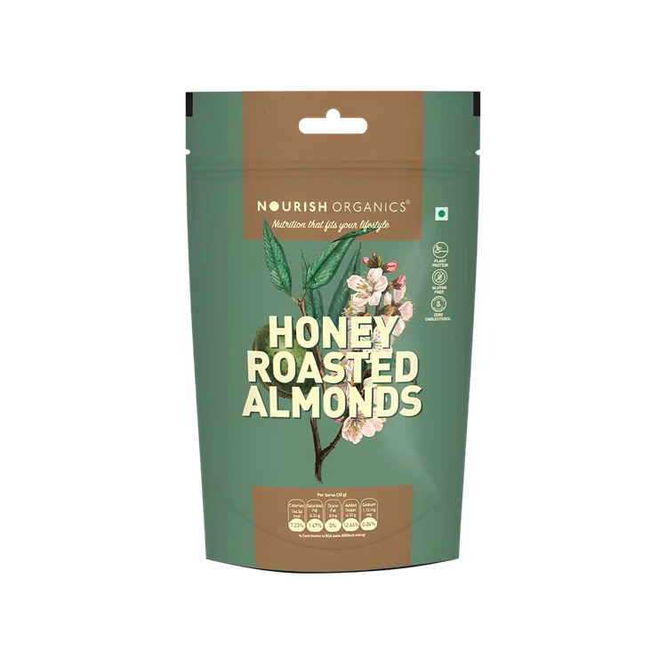 Nourish Organics Honey Roasted Flavoured Almonds (Badami)