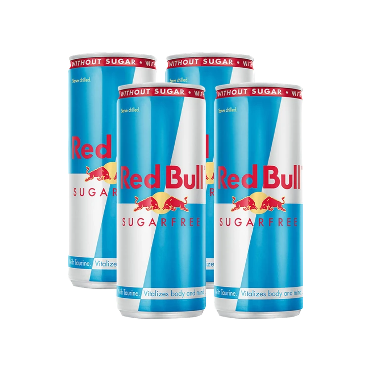 Red Bull Energy Drink (Sugar Free) - 250 ml - Pack of 4