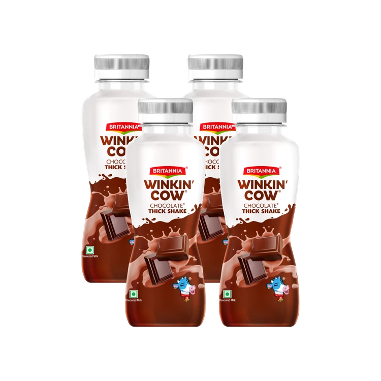 Britannia Winkin Cow Chocolate Thick Milkshake - Pack of 4
