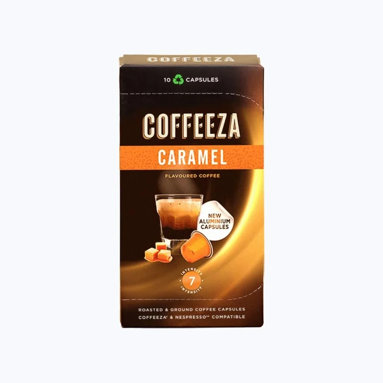 Coffeeza Caramel Flavoured Aluminium Coffee Capsules
