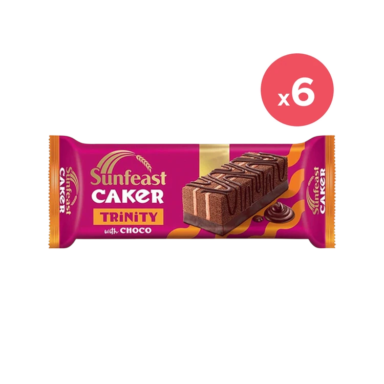 Sunfeast Caker Trinity Chocolate Layered Cake - Pack of 6