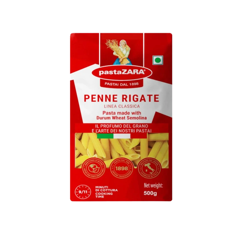 pastaZara Durum Wheat Semolina Penne Rigate Pasta