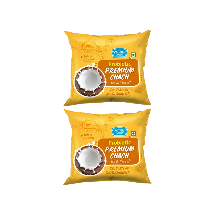 Mother Dairy Probiotic Premium Unsalted Buttermilk - Pack of 2