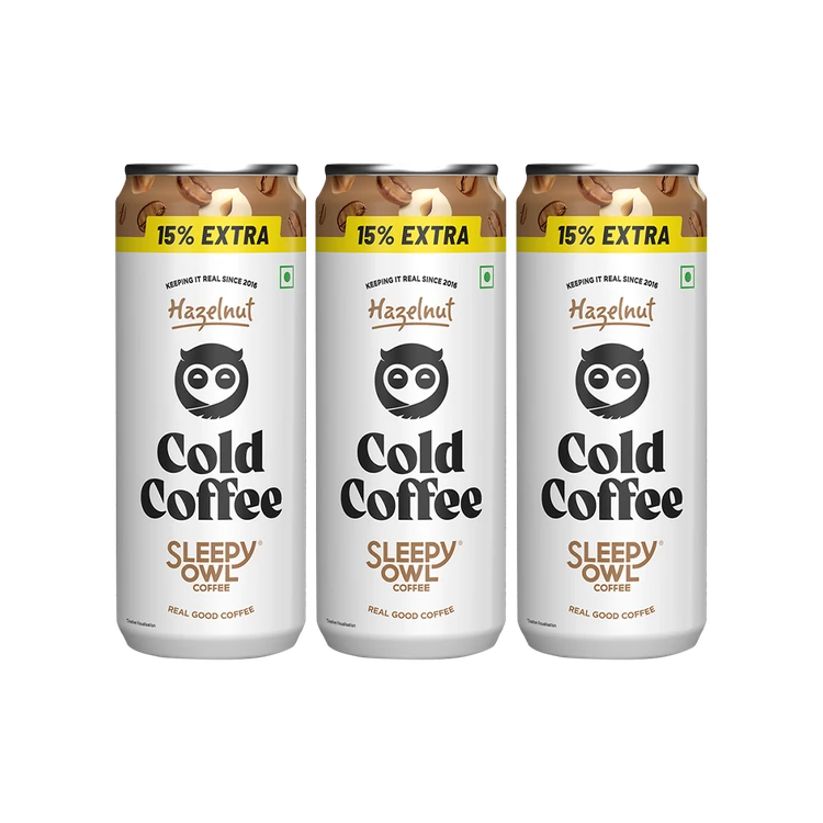 Sleepy Owl Hazelnut Cold Coffee Can - Pack of 3