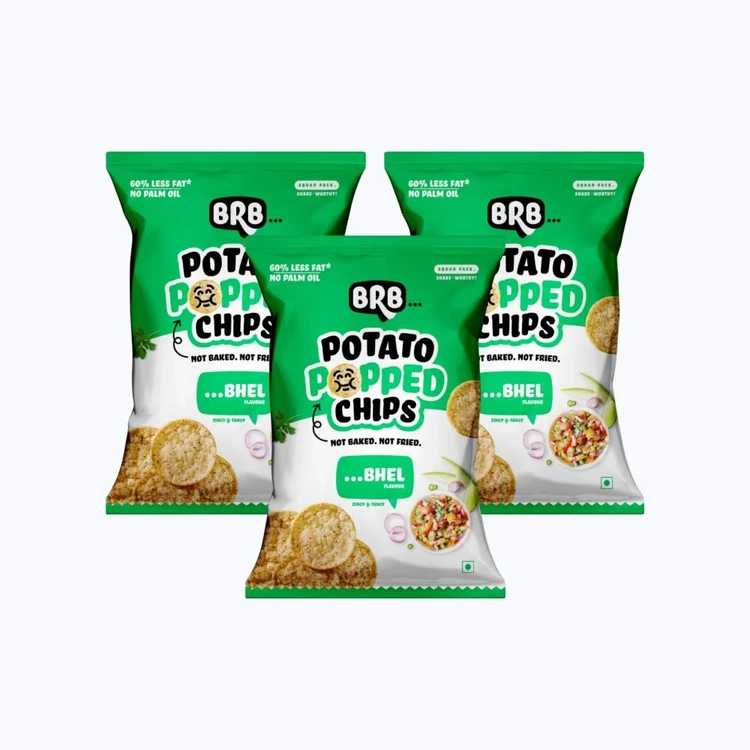 BRB Potato Popped Chips (Bhel Flavour) - Pack of 3