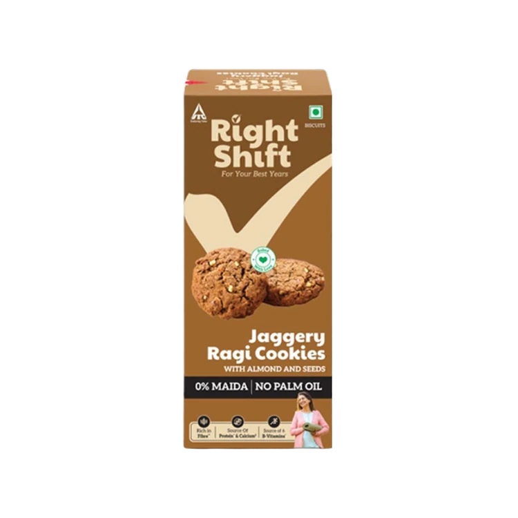 Right Shift Jaggery Ragi 0% Maida Cookies | 0% Refined Sugar