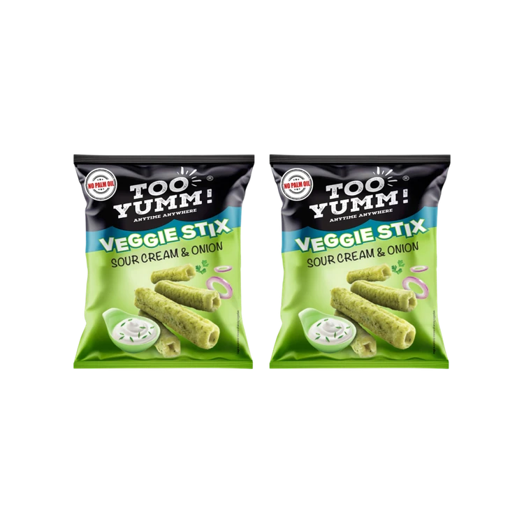 Too Yumm Veggie Stix Sour Cream & Onion Crisps - Pack of 2
