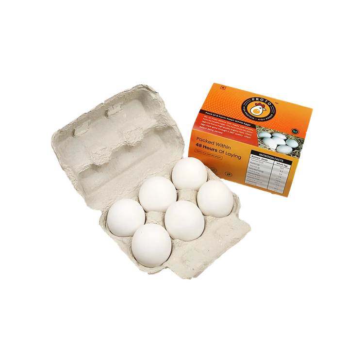 Proto Farm Fresh White Eggs 6 pieces Tray