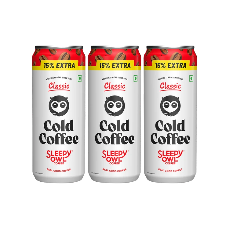 Sleepy Owl Classic Cold Coffee Can - Pack of 3