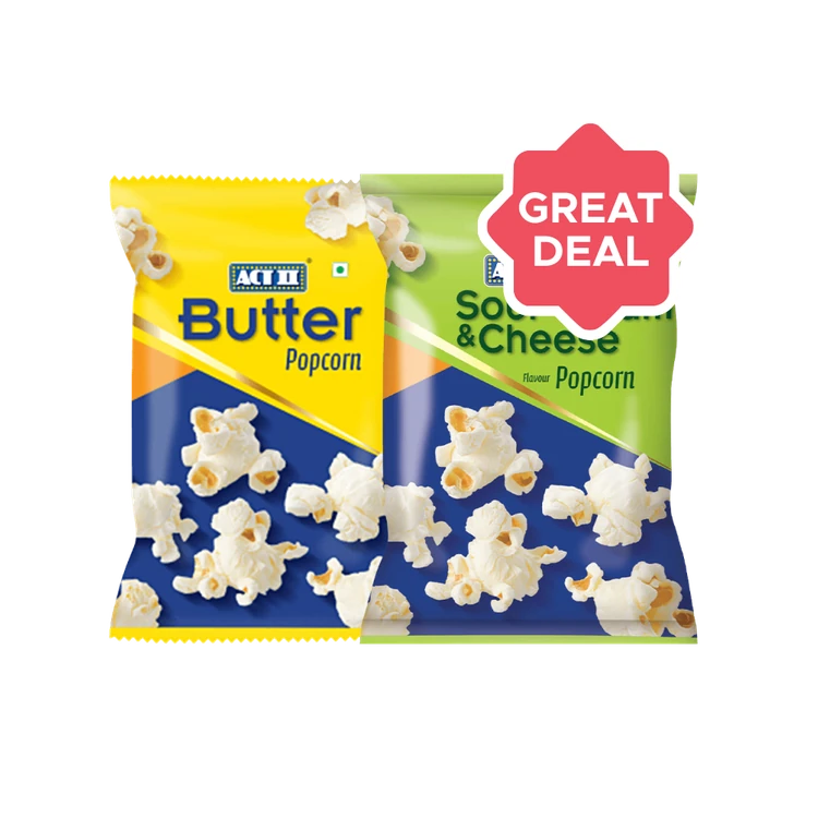 Act II Butter Popcorn +  Sour Cream & Cheese Popcorn Combo