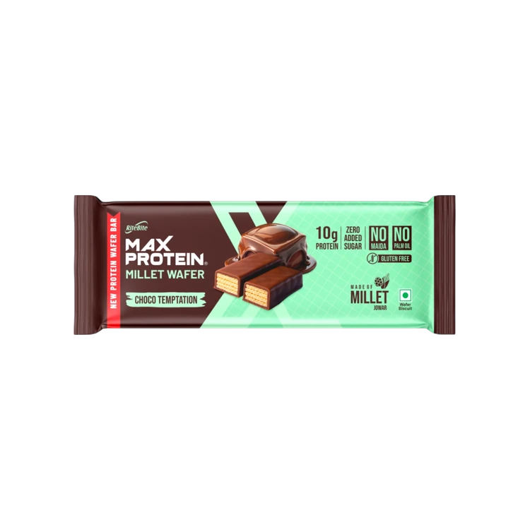 RiteBite Choco Temptation Millet Wafer Protein Bar