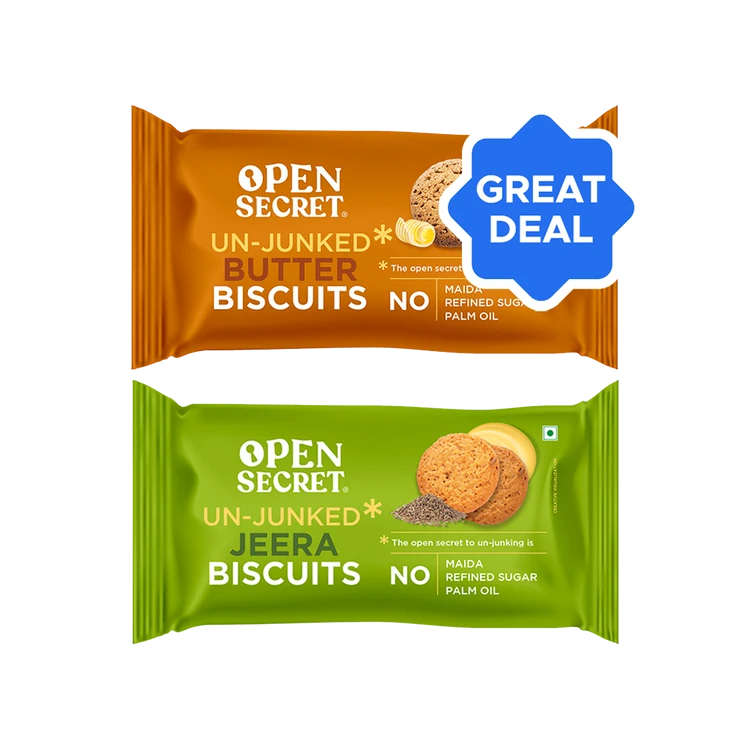 Open Secret Un-junked Butter Biscuit + Open Secret Un-junked Jeera Biscuit Combo