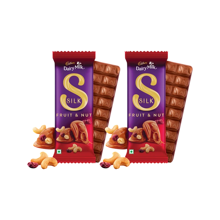 Cadbury Dairy Milk Silk Fruit & Nut Milk Chocolate Bar - Pack of 2
