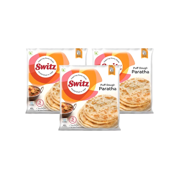 Switz Puff Dough Paratha (Frozen) - Pack of 3