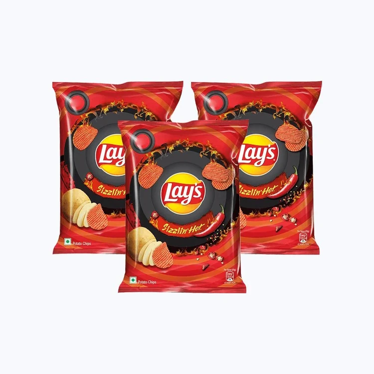 Lay's Sizzling Hot Potato Chips - Pack of 3