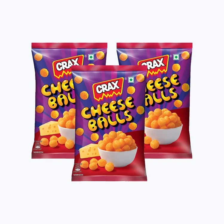 Crax Cheese Balls Puff Snacks - Pack of 3