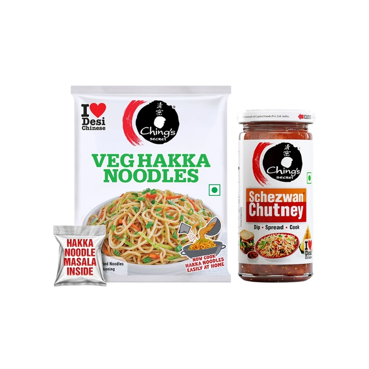 Ching's Secret Schezwan Chutney + Ching's Secret Veg Hakka Noodles with Masala