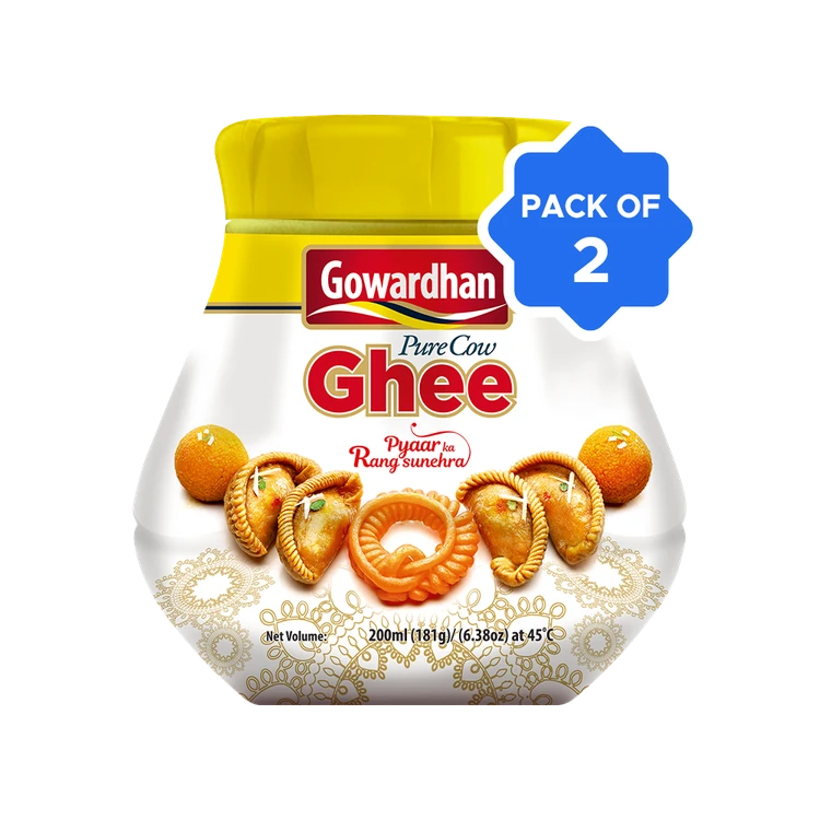 Gowardhan Premium Cow Ghee - Pack of 2 (Hasuvina Tuppa)