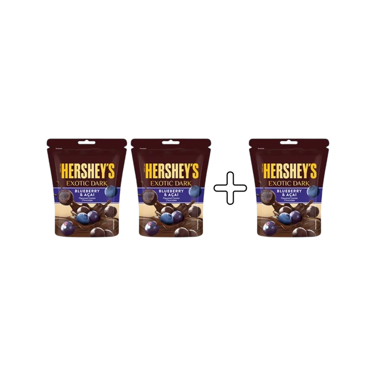 Hershey's Exotic Dark Dark Chocolate Pack (Blueberry & Acai) - Buy 2 Get 1 Free
