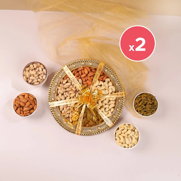 Sindhi Dry Fruits Dry Fruits Gift Pack Tray - Pack of 2 (Dry Fruits Udugore Pack)