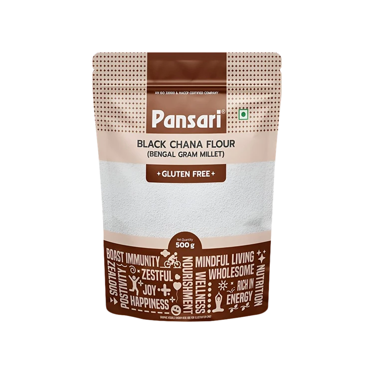 Pansari Kala Chana Flour (Bengal Gram Millet) - Pack of 2 (Kadale Hittu)