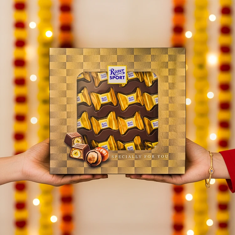 Ritter Sport Center Filled Hazelnut Chocolate Gift Pack (16 Pieces)