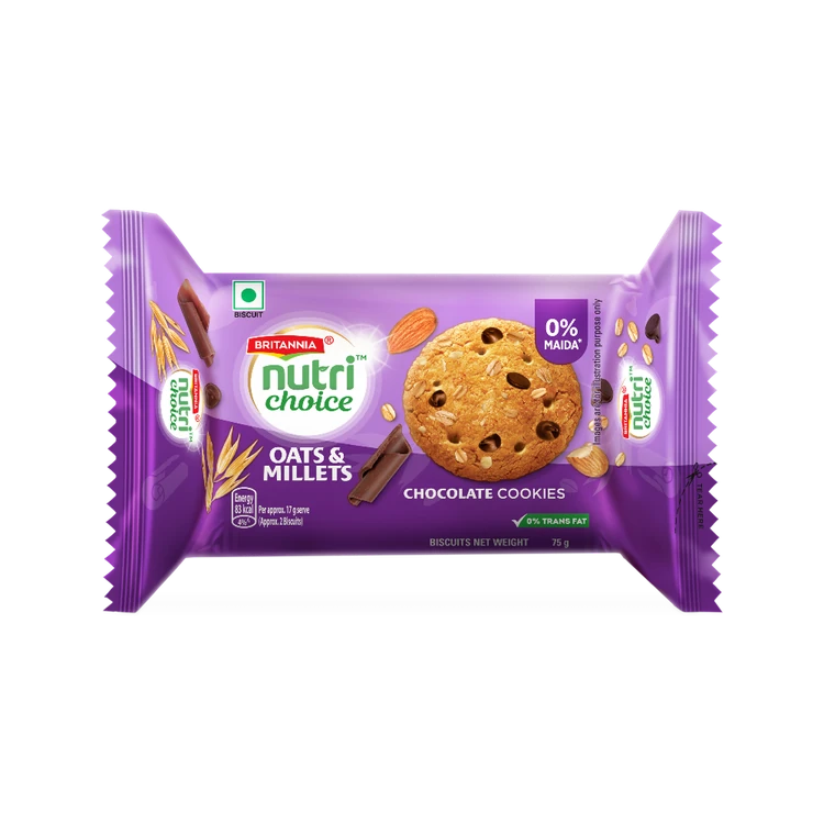 Britannia NutriChoice Oats Chocolate & Almond Biscuit