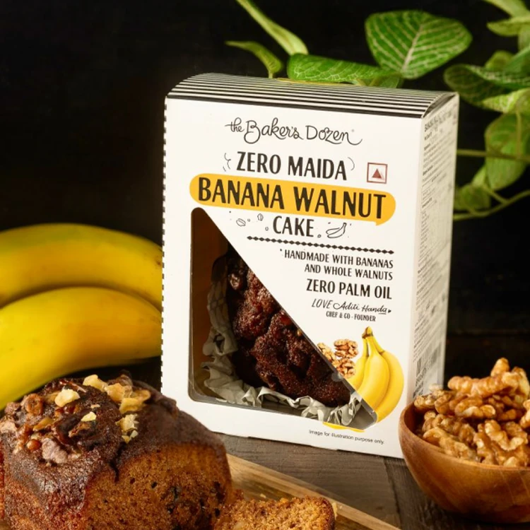 The Baker's Dozen Zero Maida Banana Walnut Pound Cake, Whole Wheat