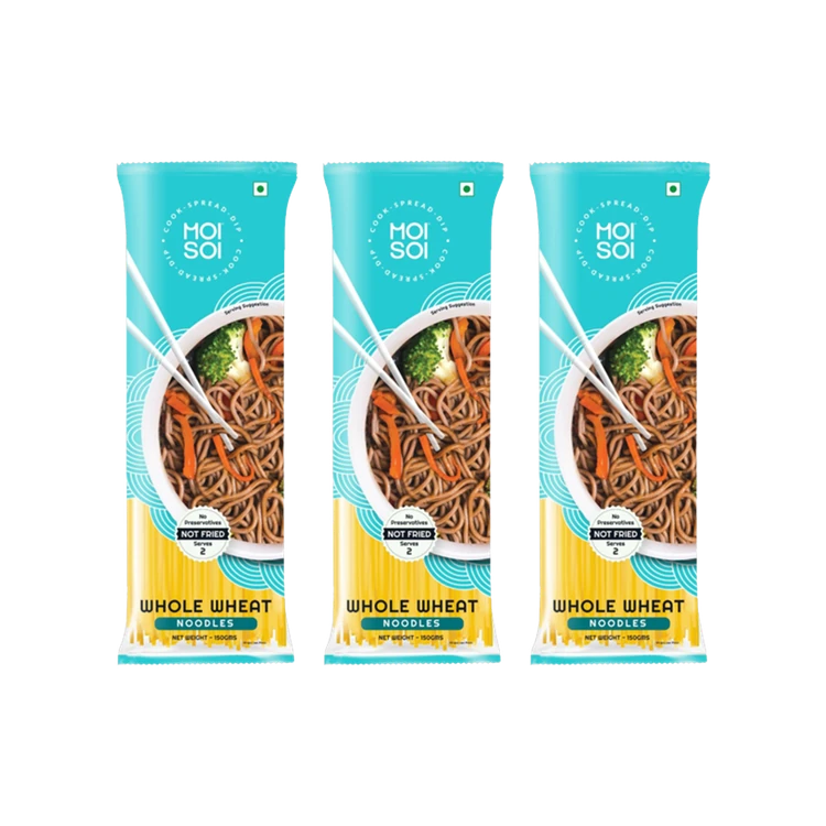 Moi Soi Whole Wheat Noodles - Zero Maida - Pack of 3