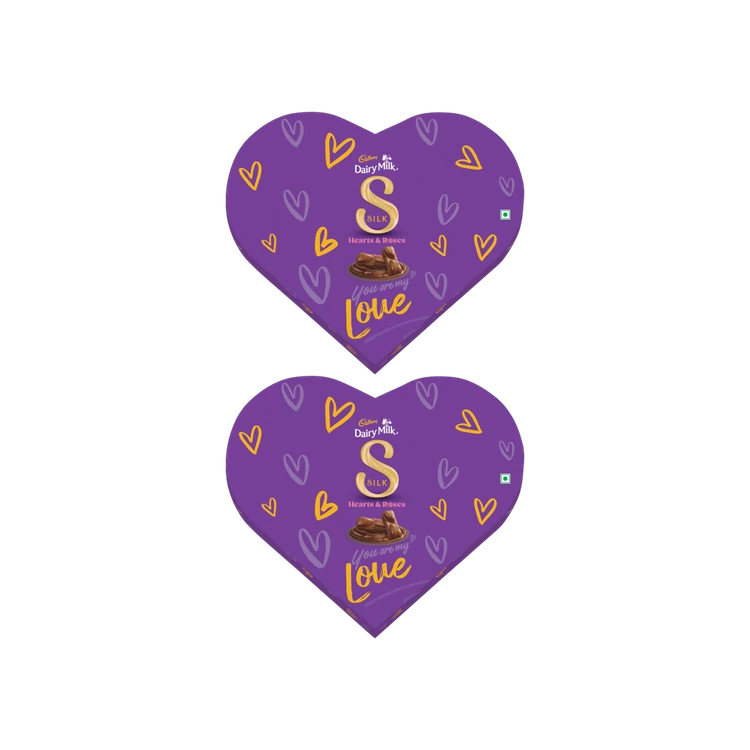Cadbury Dairy Milk Silk Heart Shaped Valentine's Chocolate Gift Pack - Pack of 2