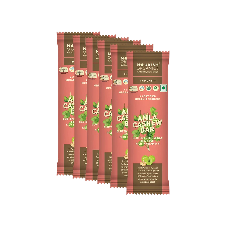 Nourish Organics Amla Cashew Bar - Pack of 6