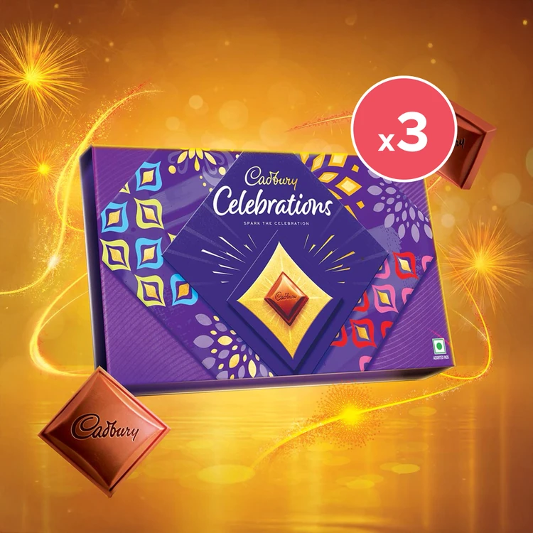 Cadbury Celebrations Assorted Diwali Chocolate Gift Pack - Pack of 3