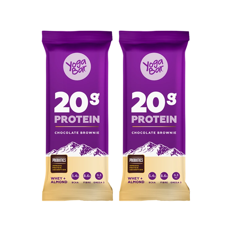 Yoga Bar 20 g Protein Chocolate Brownie Protein Bar - Pack of 2