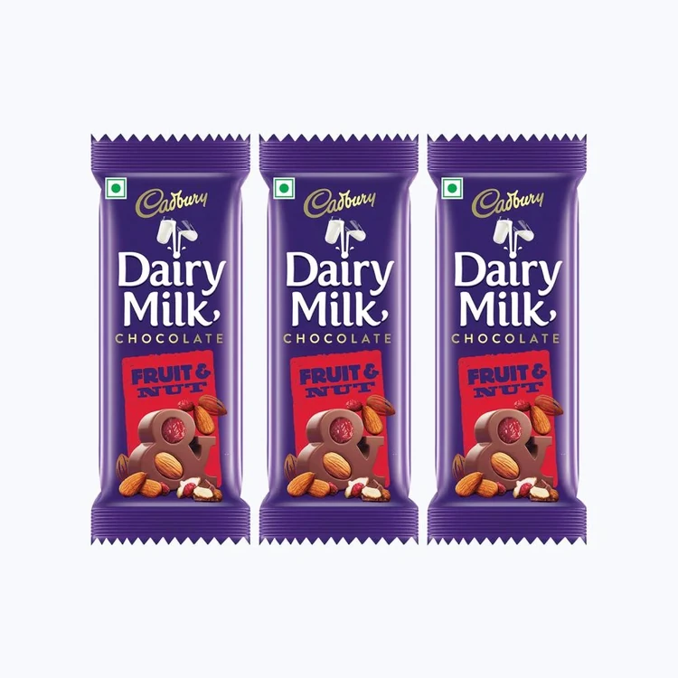 Cadbury Dairy Milk Fruit & Nut Small Milk Chocolate Bar - Pack of 3