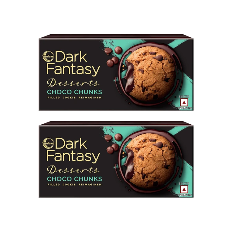 Sunfeast Dark Fantasy Desserts Choco Chunks Cookies - Pack of 2